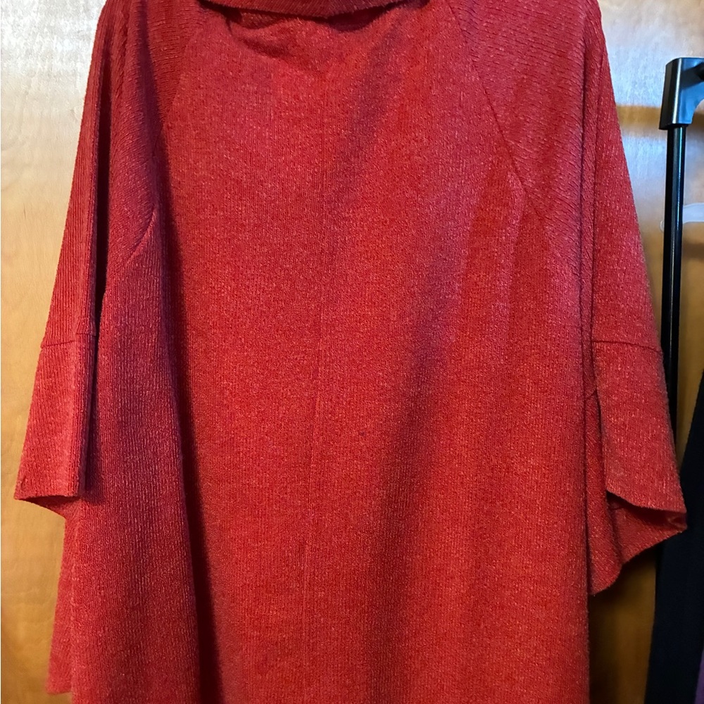 Lane Bryant Rust Color Women's Sweater Poncho 18-20 - Picture 8 of 8